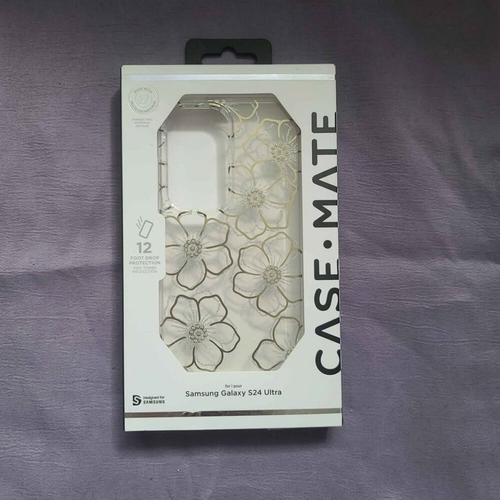Case-Mate Floral Gems Case For Samsung Galaxy S24 Ultra - Gold New Floral